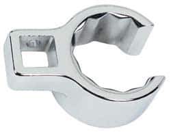 Proto - 1-15/16" 12 Point 1/2" Drive Full Polish Chrome Flare Nut Crowfoot Wrench - 2-5/8" Head Diam x 1-1/16" Head Thickness, 3-1/4" OAL - Top Tool & Supply