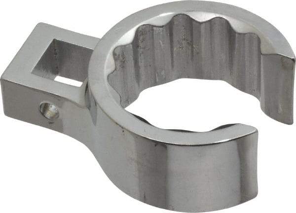 Proto - 1-5/16" 12 Point 1/2" Drive Full Polish Chrome Flare Nut Crowfoot Wrench - 1-27/32" Head Diam x 7/8" Head Thickness, 2.53" OAL - Top Tool & Supply