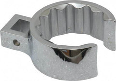 Proto - 1-9/16" 12 Point 1/2" Drive Full Polish Chrome Flare Nut Crowfoot Wrench - 2-5/32" Head Diam x 15/16" Head Thickness, 2.88" OAL - Top Tool & Supply