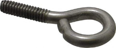 Gibraltar - 1/4-20, Stainless Steel Wire Turned Open Eye Bolt - 7/8" Thread Length, 1/2" ID x 15/16" OD, 1" Shank Length - Top Tool & Supply