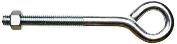 Gibraltar - 3/4-10, Zinc-Plated Finish, Steel Wire Turned Closed Eye Bolt - 3" Thread Length, 7/8" ID x 2-3/8" OD, 6-15/16" Shank Length - Top Tool & Supply