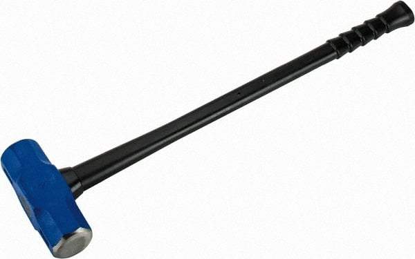 NUPLA - 16 Lb Head, 32" Long Soft Steel Safety Sledge Hammer - Steel Head, 2-5/8" Face Diam, 8-1/4" Long Head, Fiberglass Handle - Top Tool & Supply