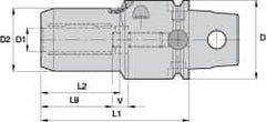 Kennametal - KM63UT Modular Connection, 18mm Hole Diam, Hydraulic Tool Holder/Chuck - 40mm Nose Diam, 80mm Projection, 39mm Clamp Depth, 15,000 RPM, Through Coolant - Exact Industrial Supply