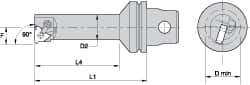 Kennametal - Insert Style LT 16NL, 90mm Head Length, Left Hand Cut, Internal Modular Threading Cutting Unit Head - System Size KM32, 17mm Center to Cutting Edge, Series LT Threading - Top Tool & Supply