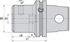 Kennametal - KM63XMZ Modular Connection, 63/64" Inside Hole Diam, 3.3465" Projection, Whistle Notch Adapter - Through Coolant - Exact Industrial Supply