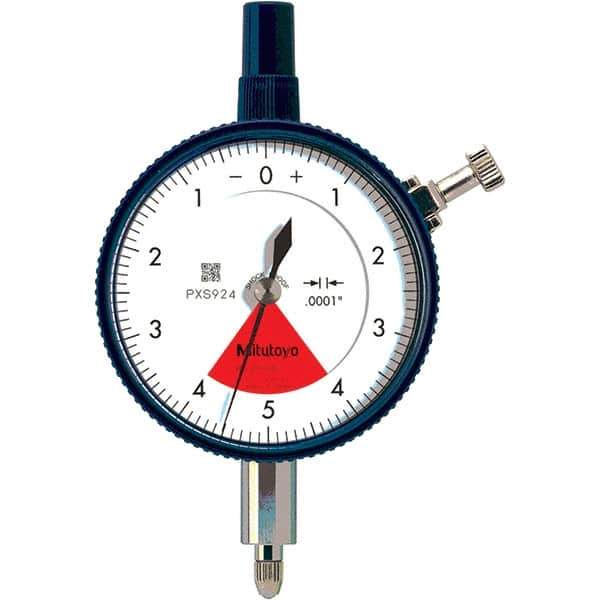 Mitutoyo - 0.008" Range, 4-0-4 Dial Reading, 0.0001" Graduation Dial Drop Indicator - 2.24" Dial, 0.01" Range per Revolution, 0.0001" Accuracy - Top Tool & Supply