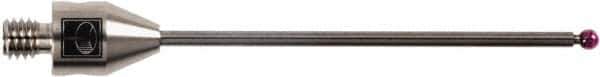 Renishaw - 0.08 Inch Ball Diameter, Carbide Stem, M4 Thread, Ruby Point Ball Tip CMM Stylus - 1.58 Inch Working Length, 0.06 Inch Stem Diameter, 1.97 Inch Overall Length - Top Tool & Supply