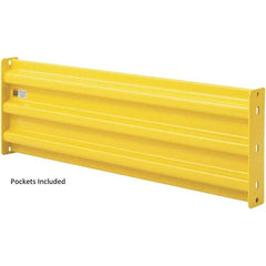 Steel King - 7' Long x 14" High, Yellow Steel Straight Heavy Duty Guard Rail - 3 Rails Accommodated, 2-1/2" Deep, 54 Lb - Top Tool & Supply