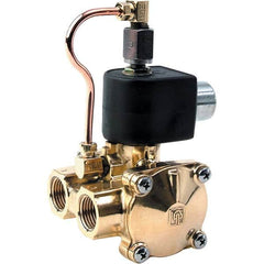 Parker - 24/60 VAC 1/2" NPT Port Brass Three-Way Internally Piloted Diaphragm Solenoid Valve - Top Tool & Supply