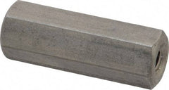 Made in USA - M6x1.00 Metric Coarse, 1-1/2" OAL Stainless Steel Standard Coupling Nut - 1/2" Width Across Flats - Top Tool & Supply