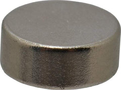 Mag-Mate - 1/4" Diam x 0.1" High Neodymium Rare Earth Magnet - 1 Lb Max Capacity, 200°F Max, Nickel Plated - Top Tool & Supply