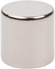 Mag-Mate - 1/4" Diam x 1/4" High Neodymium Rare Earth Magnet - 1.8 Lb Max Capacity, 200°F Max, Nickel Plated - Top Tool & Supply