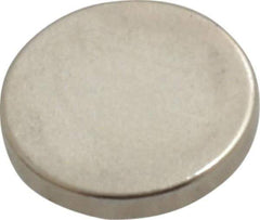 Mag-Mate - 3/8" Diam x 0.06" High Neodymium Rare Earth Magnet - 1 Lb Max Capacity, 200°F Max, Nickel Plated - Top Tool & Supply