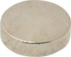 Mag-Mate - 3/8" Diam x 0.1" High Neodymium Rare Earth Magnet - 2 Lb Max Capacity, 200°F Max, Nickel Plated - Top Tool & Supply