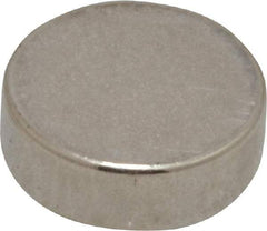 Mag-Mate - 3/8" Diam x 1/8" High Neodymium Rare Earth Magnet - 2.6 Lb Max Capacity, 200°F Max, Nickel Plated - Top Tool & Supply