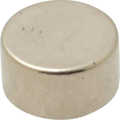 Mag-Mate - 3/8" Diam x 0.2" High Neodymium Rare Earth Magnet - 4.5 Lb Max Capacity, 200°F Max, Nickel Plated - Top Tool & Supply