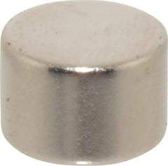 Mag-Mate - 3/8" Diam x 1/4" High Neodymium Rare Earth Magnet - 4.6 Lb Max Capacity, 200°F Max, Nickel Plated - Top Tool & Supply