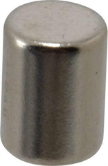 Mag-Mate - 3/8" Diam x 1/2" High Neodymium Rare Earth Magnet - 6.7 Lb Max Capacity, 200°F Max, Nickel Plated - Top Tool & Supply