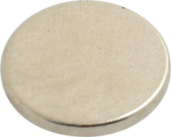 Mag-Mate - 1/2" Diam x 0.06" High Neodymium Rare Earth Magnet - 3 Lb Max Capacity, 200°F Max, Nickel Plated - Top Tool & Supply