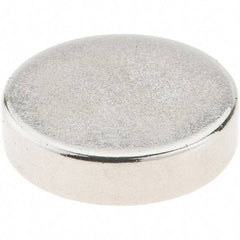 Mag-Mate - 1/2" Diam x 1/8" High Neodymium Rare Earth Magnet - 4 Lb Max Capacity, 200°F Max, Nickel Plated - Top Tool & Supply