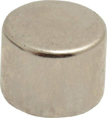 Mag-Mate - 1/2" Diam x 3/8" High Neodymium Rare Earth Magnet - 8.9 Lb Max Capacity, 200°F Max, Nickel Plated - Top Tool & Supply