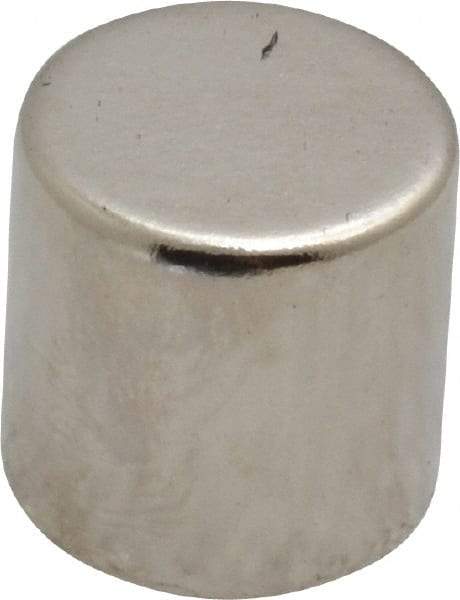 Mag-Mate - 1/2" Diam x 1/2" High Neodymium Rare Earth Magnet - 11.2 Lb Max Capacity, 200°F Max, Nickel Plated - Top Tool & Supply