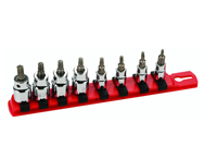 8 Piece - On 1/4" IP9; IP10; IP15; IP20. On 3/8" IP25; IP27; IP30 & IP40 On Rail - 1/4 & 3/8" Drive - TorxPlus Socket Set - Top Tool & Supply