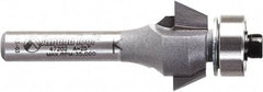 Amana Tool - 3/4" Cut Diam, 9/32" Length of Cut, 2 Flute Chamfer Edge Profile Router Bit - Carbide-Tipped, 1/4" Shank Diam, 2-3/32" OAL, Uncoated - Top Tool & Supply