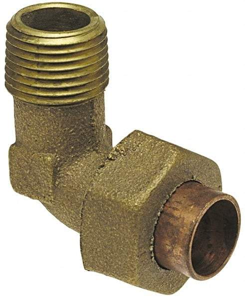 NIBCO - 3/8" Cast Copper Pipe 90° Union Elbow - C X M, Pressure Fitting - Top Tool & Supply