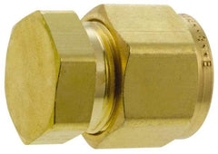 Parker - 3/8" OD, Brass End Cap - 2,300 Max Working psi, 5/8" Hex, Comp Ends - Top Tool & Supply