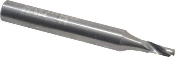 Onsrud - 1/8" Cutting Diam x 1/4" Length of Cut, 1 Flute, Upcut Spiral Router Bit - Uncoated, Right Hand Cut, Solid Carbide, 2" OAL x 1/4" Shank Diam, Single Edge, 22° Helix Angle - Top Tool & Supply