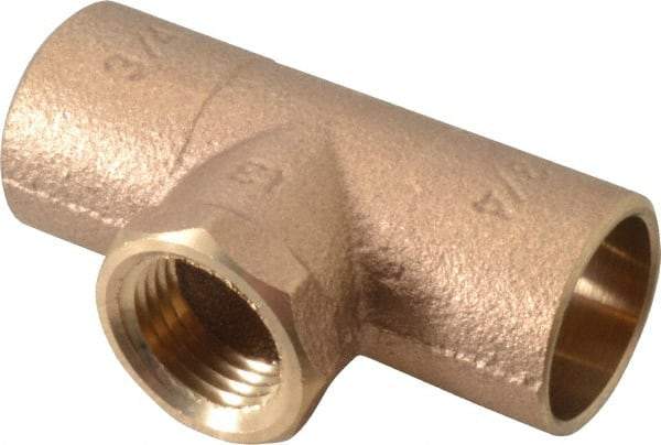 NIBCO - 3/4 x 3/4 x 1/2" Cast Copper Pipe Tee - C x C x F, Pressure Fitting - Top Tool & Supply