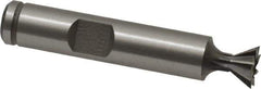 Made in USA - 3/8" Diam x 3/16" Width of Cut, 60° Included Angle, Cobalt Dovetail Cutter - 3/8" Shank Diam, 2-1/8" Overall Length, Weldon Flat, Uncoated - Top Tool & Supply