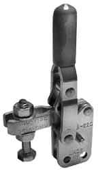 Lapeer - 200 Lb Holding Capacity, Vertical Handle, Manual Hold Down Toggle Clamp - 64° Handle Movement, 110° Bar Opening, U-Bar, Straight Base, Carbon Steel - Top Tool & Supply