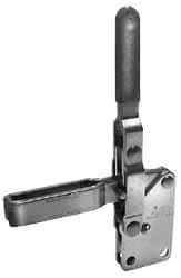 Lapeer - 600 Lb Holding Capacity, Vertical Handle, Manual Hold Down Toggle Clamp - 57° Handle Movement, 106° Bar Opening, U-Bar, Straight Base, Carbon Steel - Top Tool & Supply