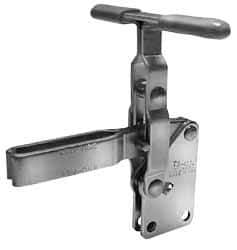 Lapeer - 600 Lb Holding Capacity, Vertical Handle, Manual Hold Down Toggle Clamp - 57° Handle Movement, 106° Bar Opening, U-Bar, Straight Base, Carbon Steel - Top Tool & Supply