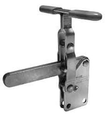 Lapeer - 700 Lb Holding Capacity, Vertical Handle, Manual Hold Down Toggle Clamp - 57° Handle Movement, 106° Bar Opening, Solid Bar, Straight Base, Carbon Steel - Top Tool & Supply