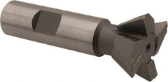 Made in USA - 1-1/4" Diam x 1/2" Width of Cut, 60° Included Angle, Carbide-Tipped Dovetail Cutter - 5/8" Shank Diam, 2-3/4" Overall Length, 0.02" Corner Radius, Weldon Flat, Uncoated - Top Tool & Supply