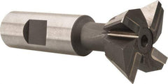 Made in USA - 1-1/2" Diam x 5/8" Width of Cut, 60° Included Angle, Carbide-Tipped Dovetail Cutter - 3/4" Shank Diam, 3-1/4" Overall Length, 0.02" Corner Radius, Weldon Flat, Uncoated - Top Tool & Supply