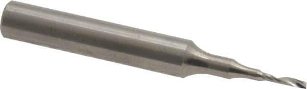 Onsrud - 1/16" Cutting Diam x 1/4" Length of Cut, 1 Flute, Upcut Spiral Router Bit - Uncoated, Right Hand Cut, Solid Carbide, 2" OAL x 1/4" Shank Diam, Single Edge, 21° Helix Angle - Top Tool & Supply