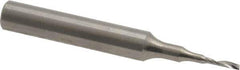 Onsrud - 1/16" Cutting Diam x 1/4" Length of Cut, 1 Flute, Upcut Spiral Router Bit - Uncoated, Right Hand Cut, Solid Carbide, 2" OAL x 1/4" Shank Diam, Single Edge, 21° Helix Angle - Top Tool & Supply