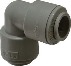 Parker - 1/2" Outside Diam, Acetal Push-to-Connect Tube Union Elbow - 250 Max psi, Tan - Top Tool & Supply