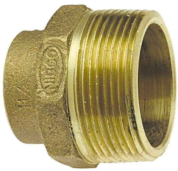 NIBCO - 1-1/4", Cast Copper Drain, Waste & Vent Pipe Trap Adapter - 1-1/4" Tube OD, O.D. Tube x M - Top Tool & Supply