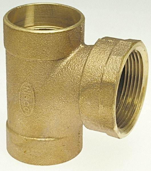 NIBCO - 1-1/2", Cast Copper Drain, Waste & Vent Pipe Tee - C x C x F - Top Tool & Supply