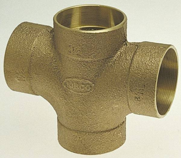 NIBCO - 2 x 1-1/2 x 1-1/2 x 1-1/2", Cast Copper Drain, Waste & Vent Pipe Double Tee - C x C x C x C - Top Tool & Supply