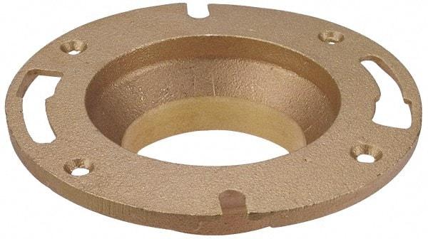 NIBCO - 4 x 3" Pipe, 7" OD, Cast Copper Closet Flange - 180° Max Working Temp, C End Connections - Top Tool & Supply