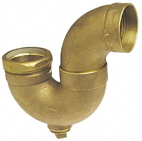 NIBCO - 1-1/2", Cast Copper Drain, Waste & Vent Pipe P Trap with CO - C x SJ with Plug - Top Tool & Supply