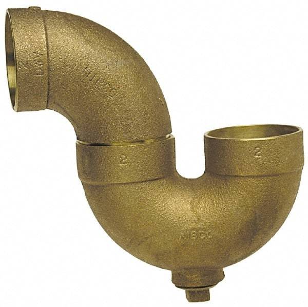 NIBCO - 1-1/4", Cast Copper Drain, Waste & Vent Pipe P Trap with CO - C x C with Plugs - Top Tool & Supply