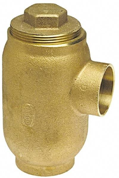 NIBCO - 1-1/2 x 3 x 5", Cast Copper Drain, Waste & Vent Pipe Drum Trap - C x F x CO with Plugs - Top Tool & Supply