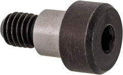 Made in USA - 1/4" Shoulder Diam x 3/16" Shoulder Length, #10-32 UNF, Hex Socket Precision Shoulder Screw - 4140 Alloy Steel, Black Oxide Finish, 3/16" Head Height x 3/8" Head Diam - Top Tool & Supply